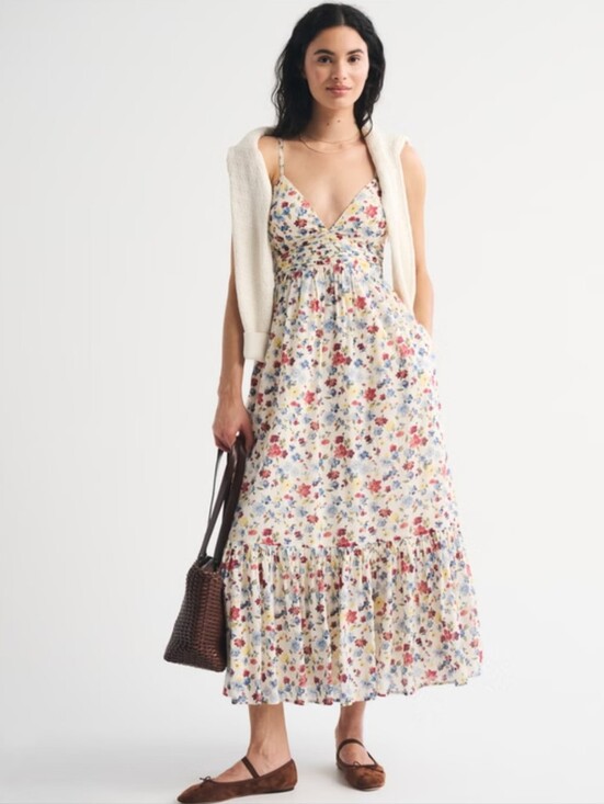 Abercrombie & Fitch Dresses & Skirts - NWT NEW Abercrombie & Fitch Bra-Free Tie-Back Flowy Maxi Dress SMALL PETITE SP